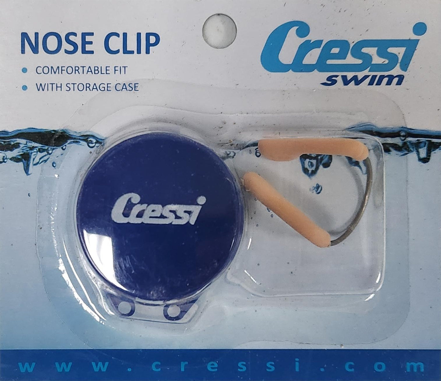 Cressi Swim Nose Clip with adjustable fit and carrying case for comfortable water protection while swimming