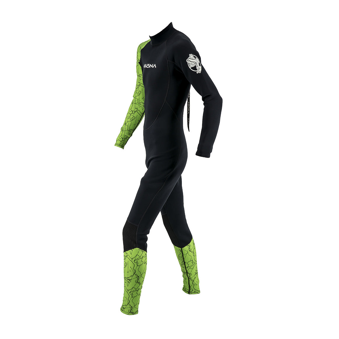 Akona Kids Explore Line 3/2mm Back Zip Full Suit - Green