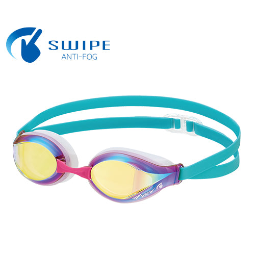 View Junior Swipe Try Racing Goggle, Blue/Blue Mirror
