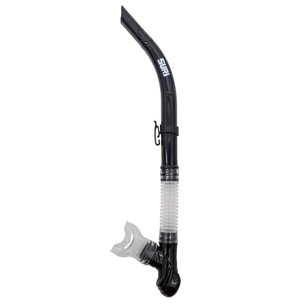 Sherwood Suri Snorkel with open top, straight tube design, and EZ Bite Mouthpiece for optimal underwater breathing.