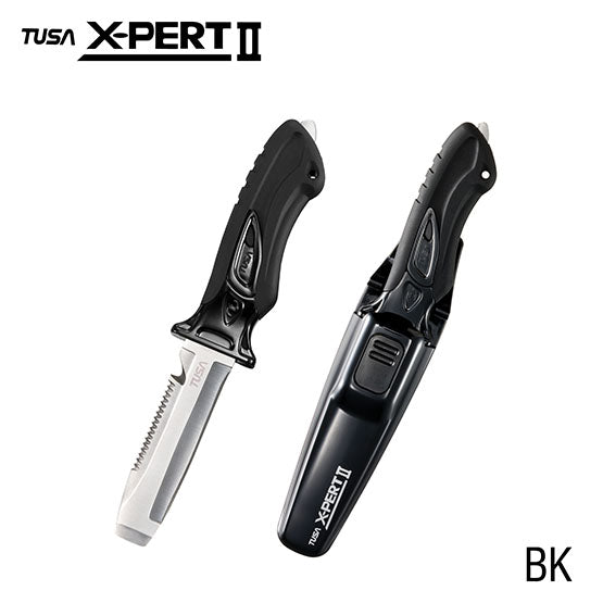 Tusa FK-920 X-Pert II blunt tip stainless steel knife with ergonomic grip and serrated edge