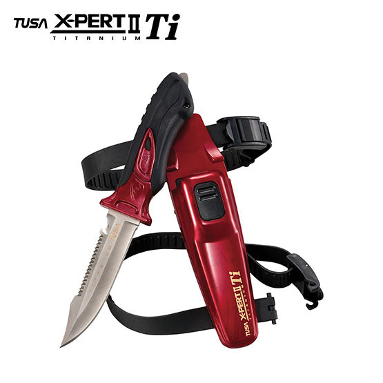 Tusa FK-940TI X-Pert II titanium knife with ergonomic grip and serrated edge
