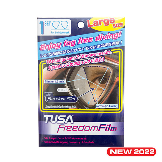 Tusa Freedom Film anti-fog insert for large 2-window diving masks M2001S, M211, M2004