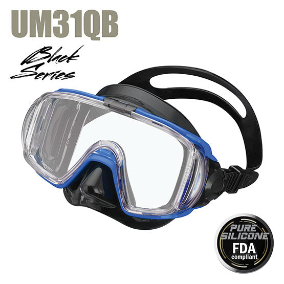 Tusa Sport UM31QB Visio Tri-Ex adult diving mask with 168° panoramic view and pure silicone skirt
