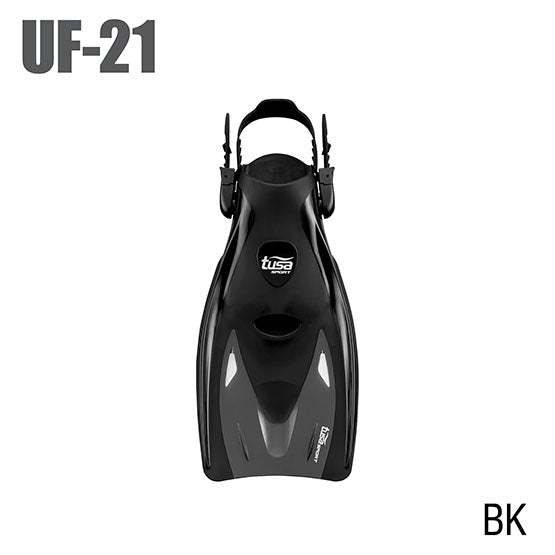Tusa UF-21 snorkeling fin with multi-flex blade and adjustable open-heel strap in various colors