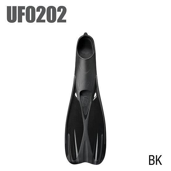 Tusa UF0202 Sport Fin black lightweight full foot fin with hydrofoil design and vented blade for travel and tropical use