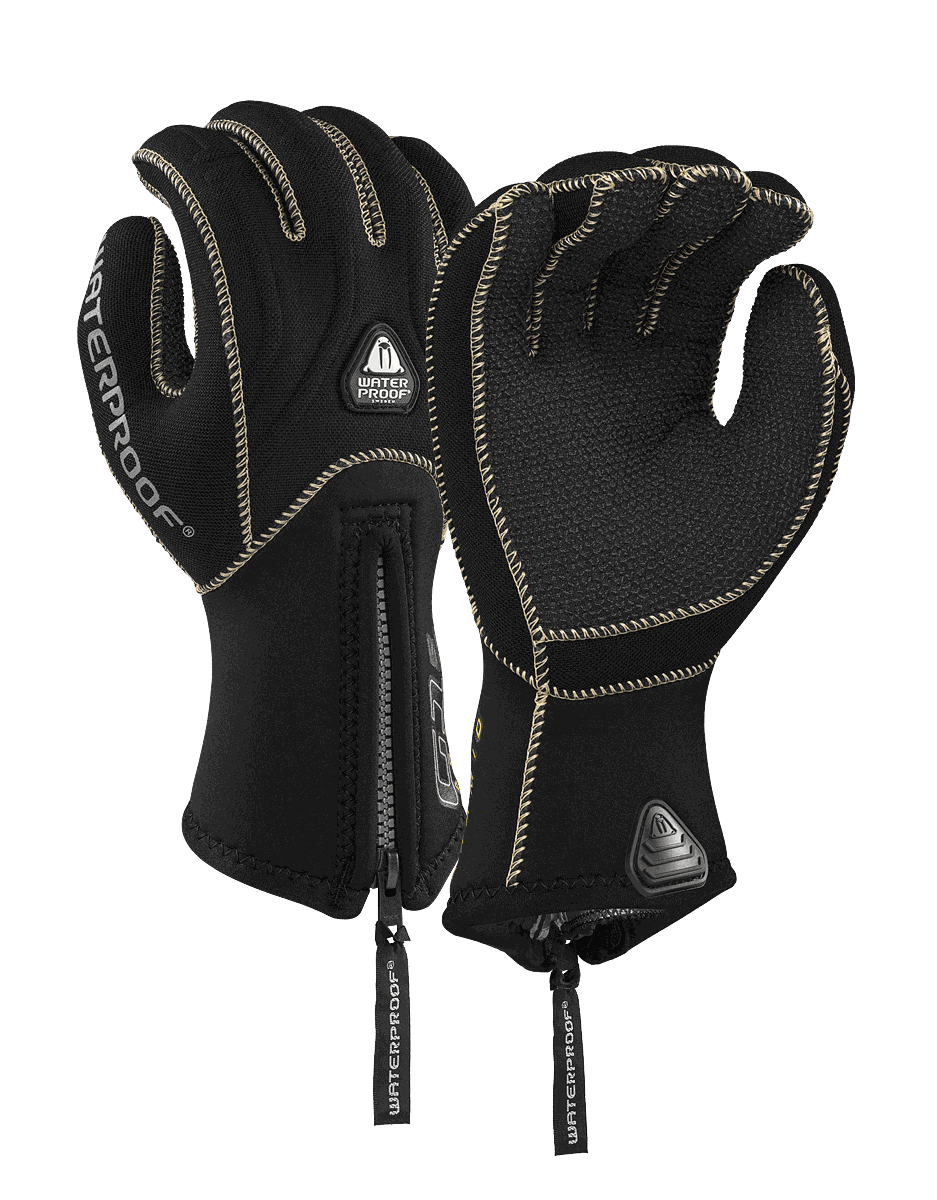 Waterproof G2 3MM aramid diving gloves with Kevlar palm and long zipper