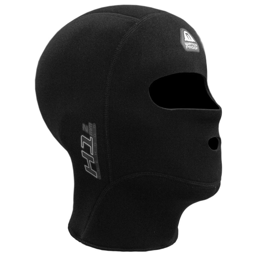 Waterproof H1 Ice Diving Hood over neoprene hood protecting against cold and jellyfish