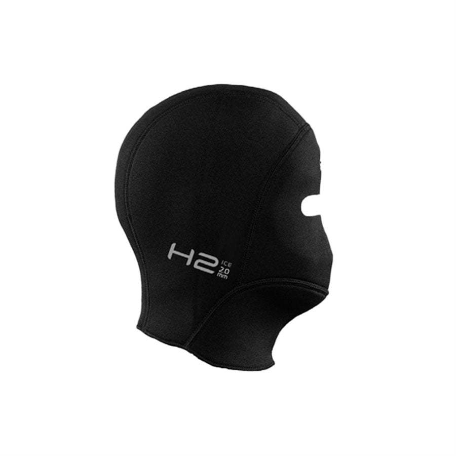 Waterproof H2 2mm Ice Hood stretchy neoprene over-hood with trim-to-fit mask holes and jellyfish protection
