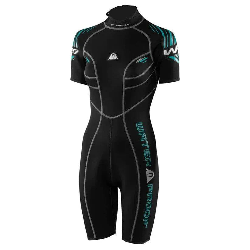 Waterproof W30 2.5mm Shorty Wetsuit women's neoprene suit with rear zipper and abrasion protection