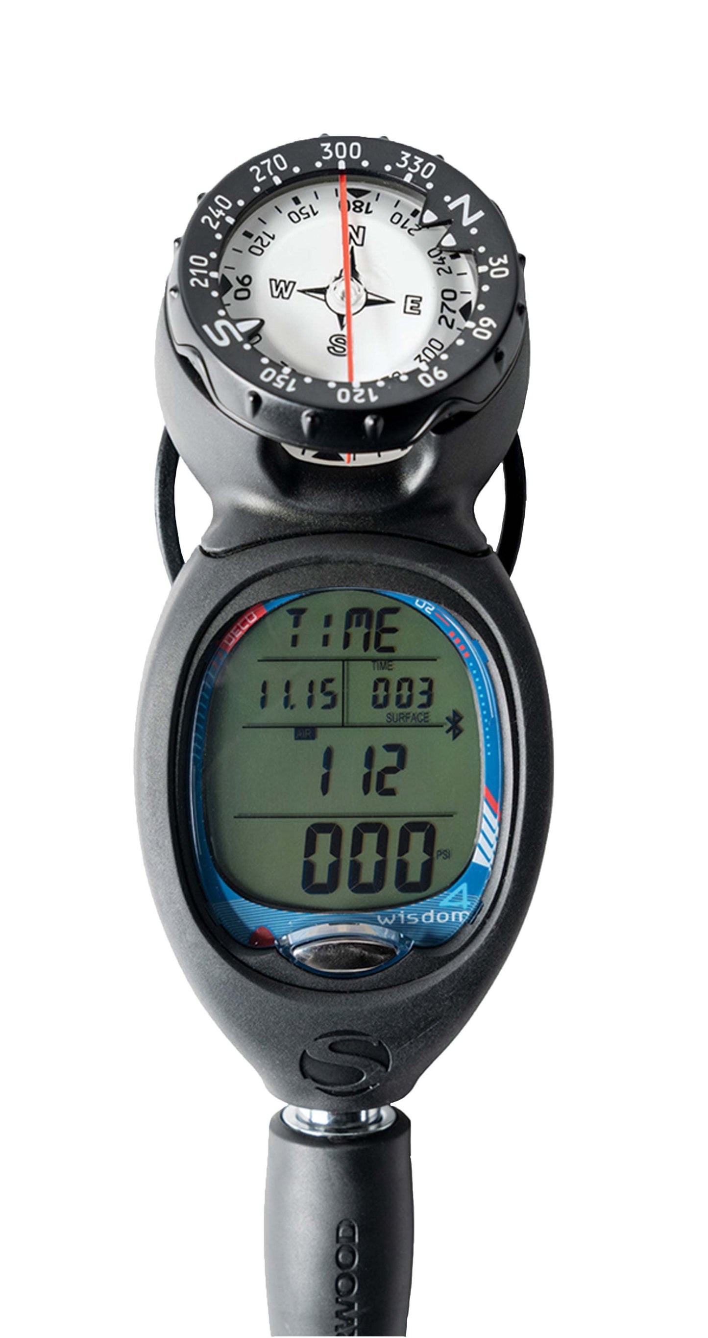 Sherwood Wisdom 4 scuba dive computer with Bluetooth, compass, and quick disconnect hose