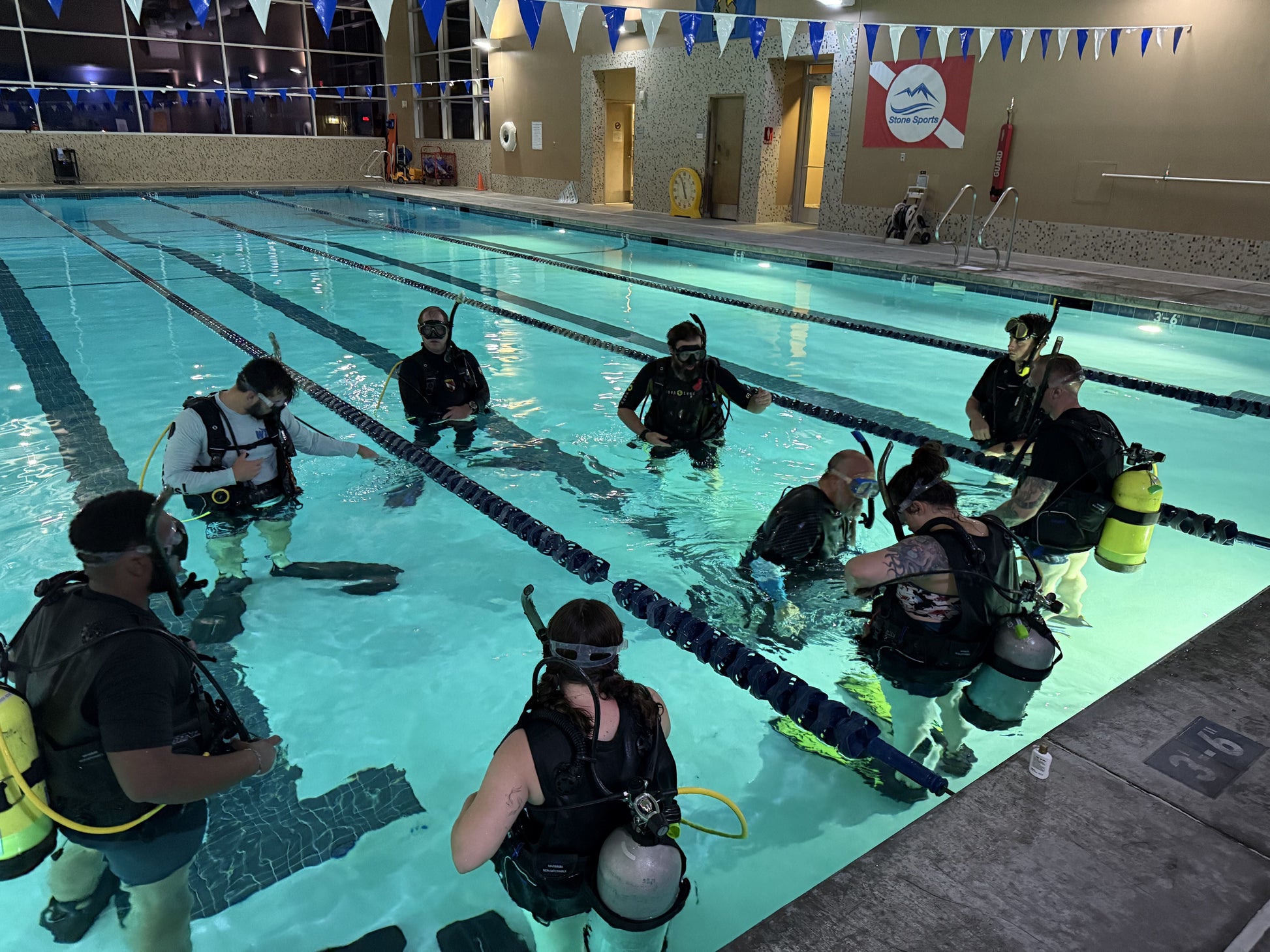 Nellis AFB Open Water Class training session at the base pool
