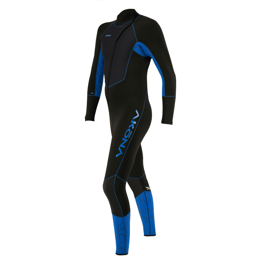 Akona Men's Explore Line 3mm Front Zip Full Suit - Blue