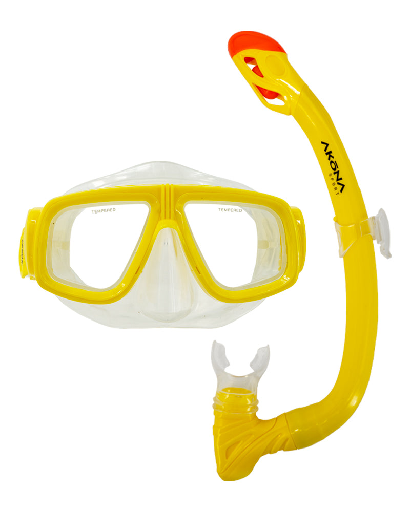 Akona Junior Mask & Snorkel Set - Lemon Yellow
