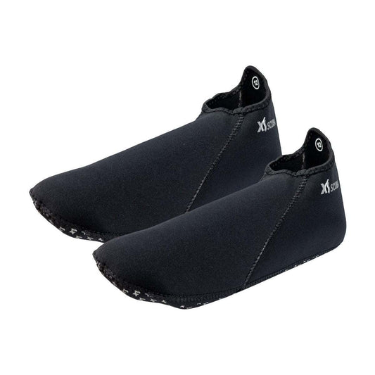 XS Scuba 2 mm Neoprene Socks with rubberized bottoms and soft nylon lining.