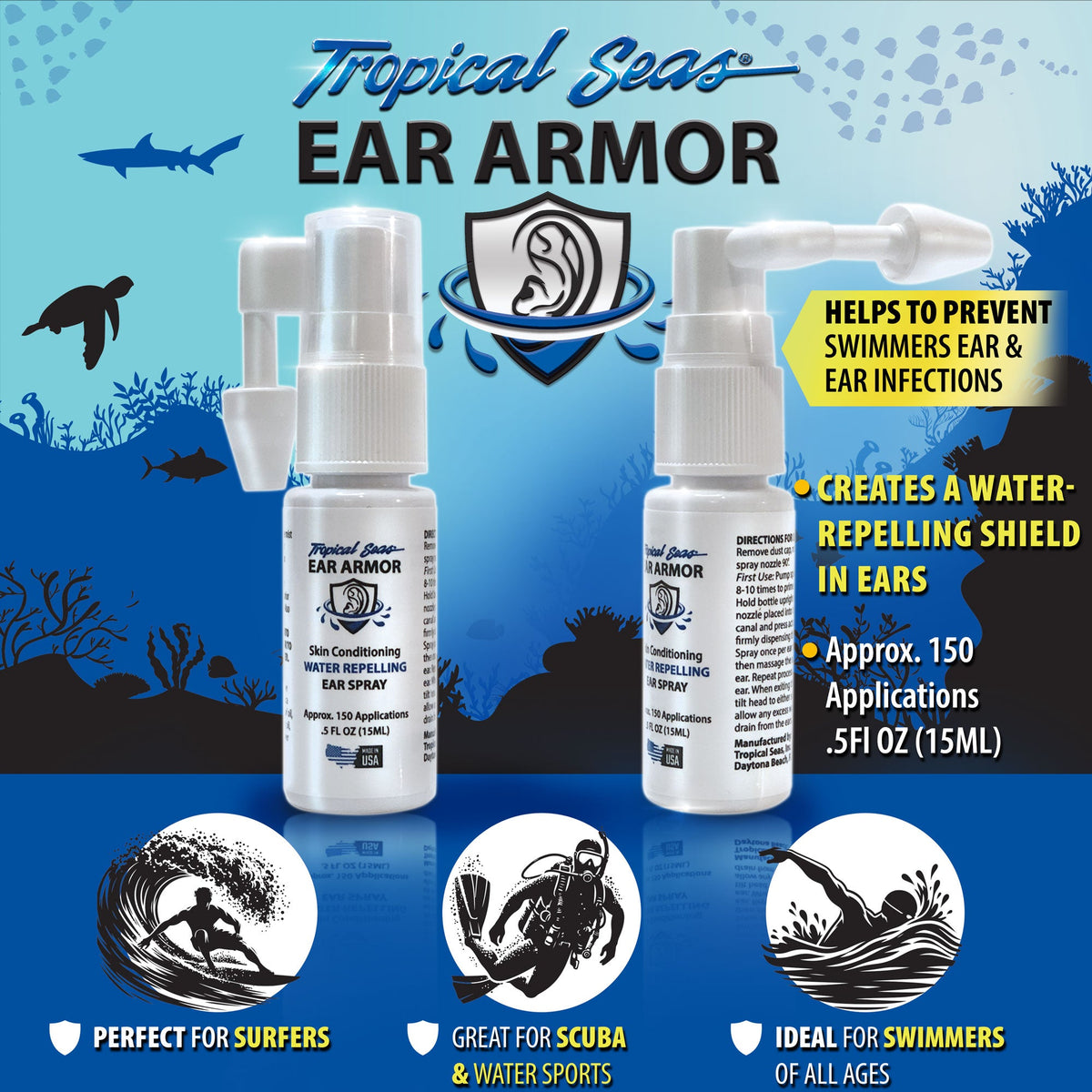 Tropical Seas® Ear Armor Water Repelling Ear Spray .5oz