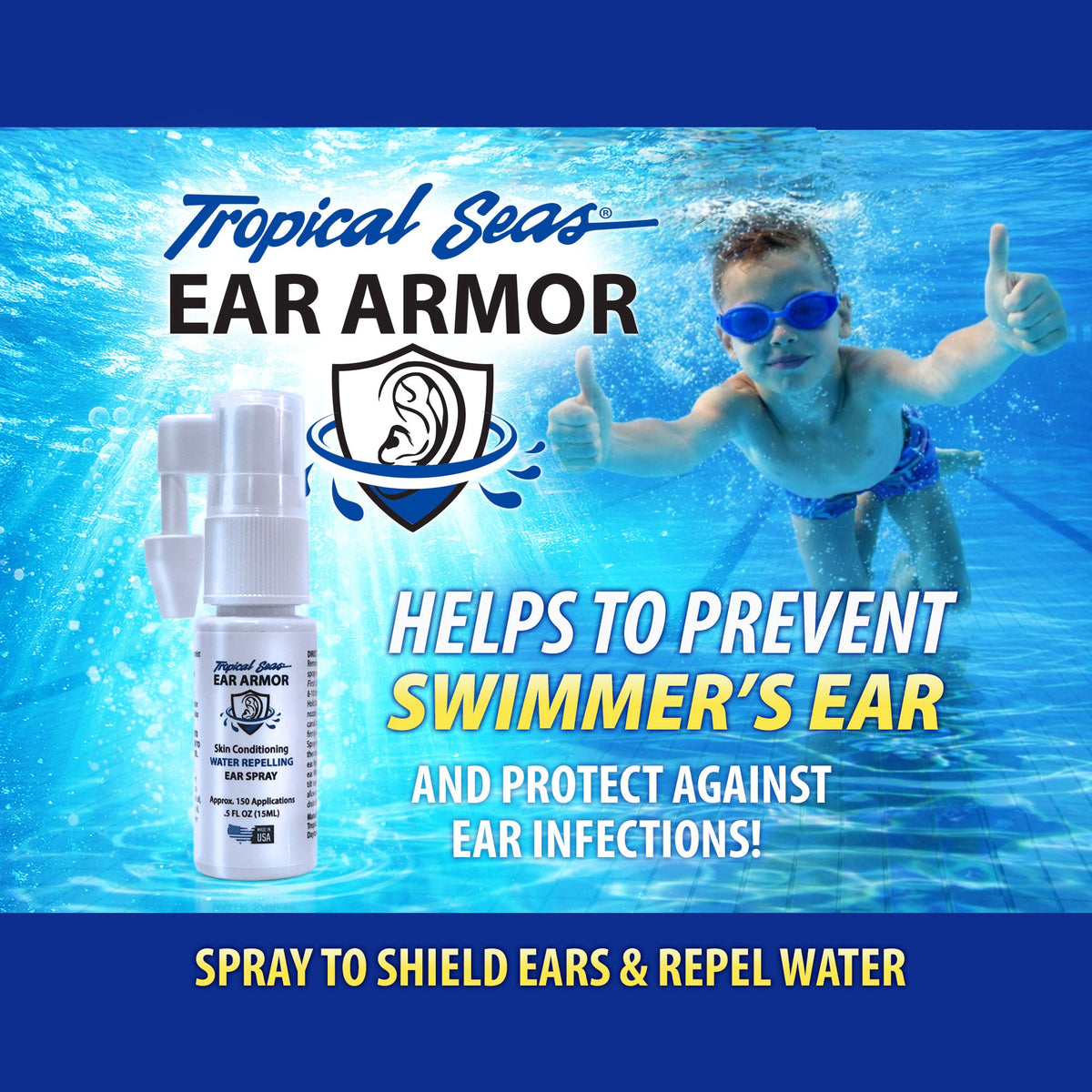 Tropical Seas® Ear Armor Water Repelling Ear Spray .5oz
