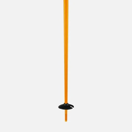 Faction Prodigy Poles orange ski poles with rubber grip and adjustable straps for mountain skiing.