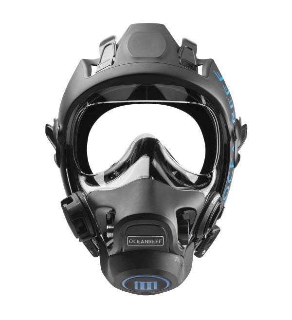 Ocean Reef Neptune III Mask full face diving mask with integrated regulator and panoramic visor in black color