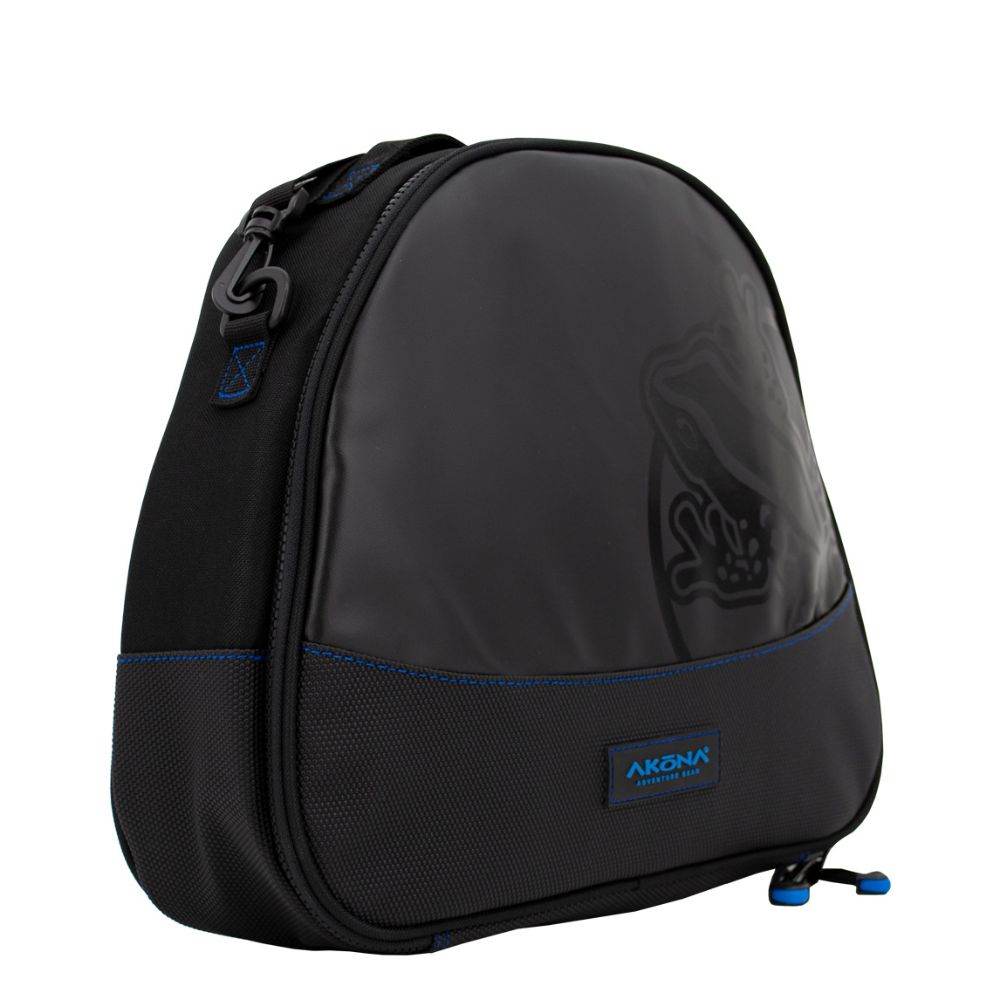 Akona Pro Regulator Bag padded black dive bag with trolley sleeve and adjustable strap
