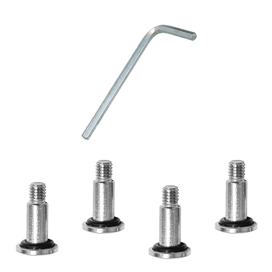 Tusa Hyflex System hardware kit with 3mm Allen wrench, 4 screws, and 4 o-rings for fin system maintenance