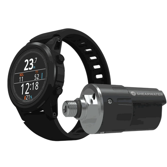 Shearwater Tern TX x Swift Combo with AMOLED display and air integration for divers.