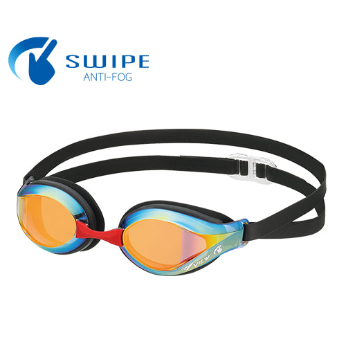 View Junior Swipe Try Racing Goggle, Blue/Blue Mirror