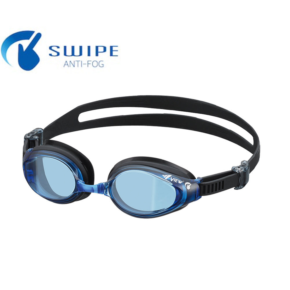 View Swipe Fitness Goggle, Curved Lens, Black