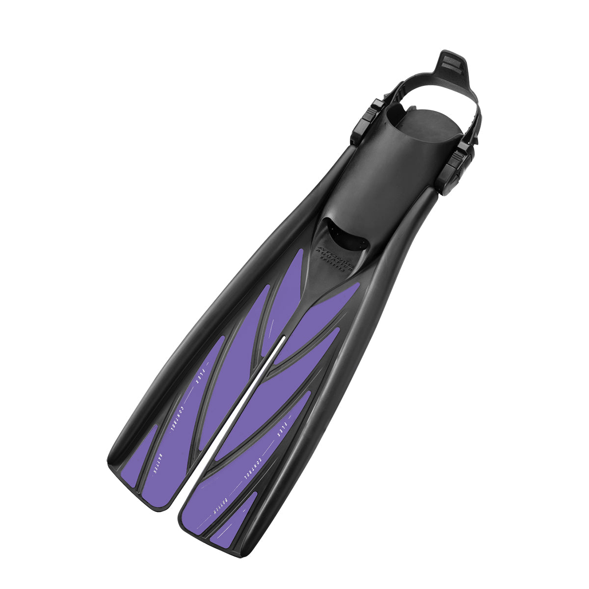 Atomic Aquatics Open Heel SplitFin hydrodynamic diving fin in black and blue
