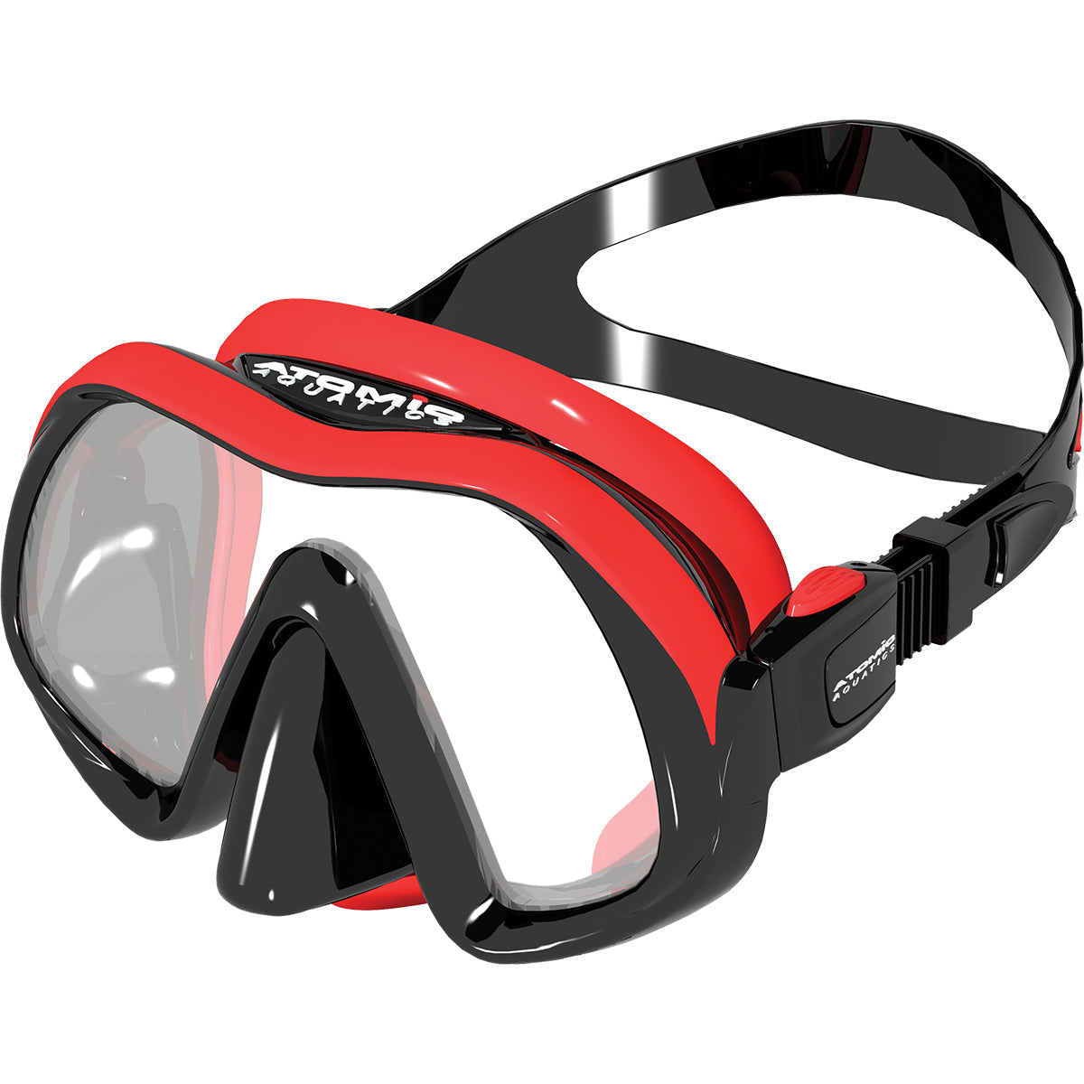 Atomic Aquatics Venom Frameless diving mask with ultra-clear lenses and dual silicone comfort design