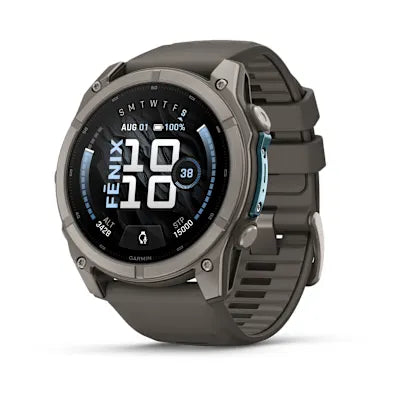 fēnix® 9 – 51 mm — Titanium with Pebble Gray Silicone Band