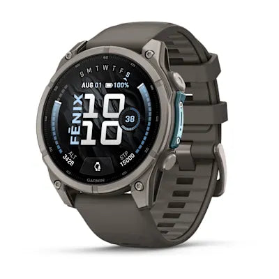 fēnix® 9 – 47 mm — Titanium with Pebble Gray Silicone Band