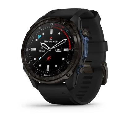 Descent™ Mk3i – 51 mm — Carbon Gray DLC Titanium with Black Silicone Band