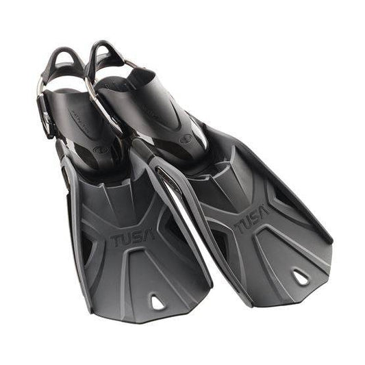 TUSA Hyflex System Tri-Force Blades with ergonomic foot pocket and vented design for enhanced diving performance.