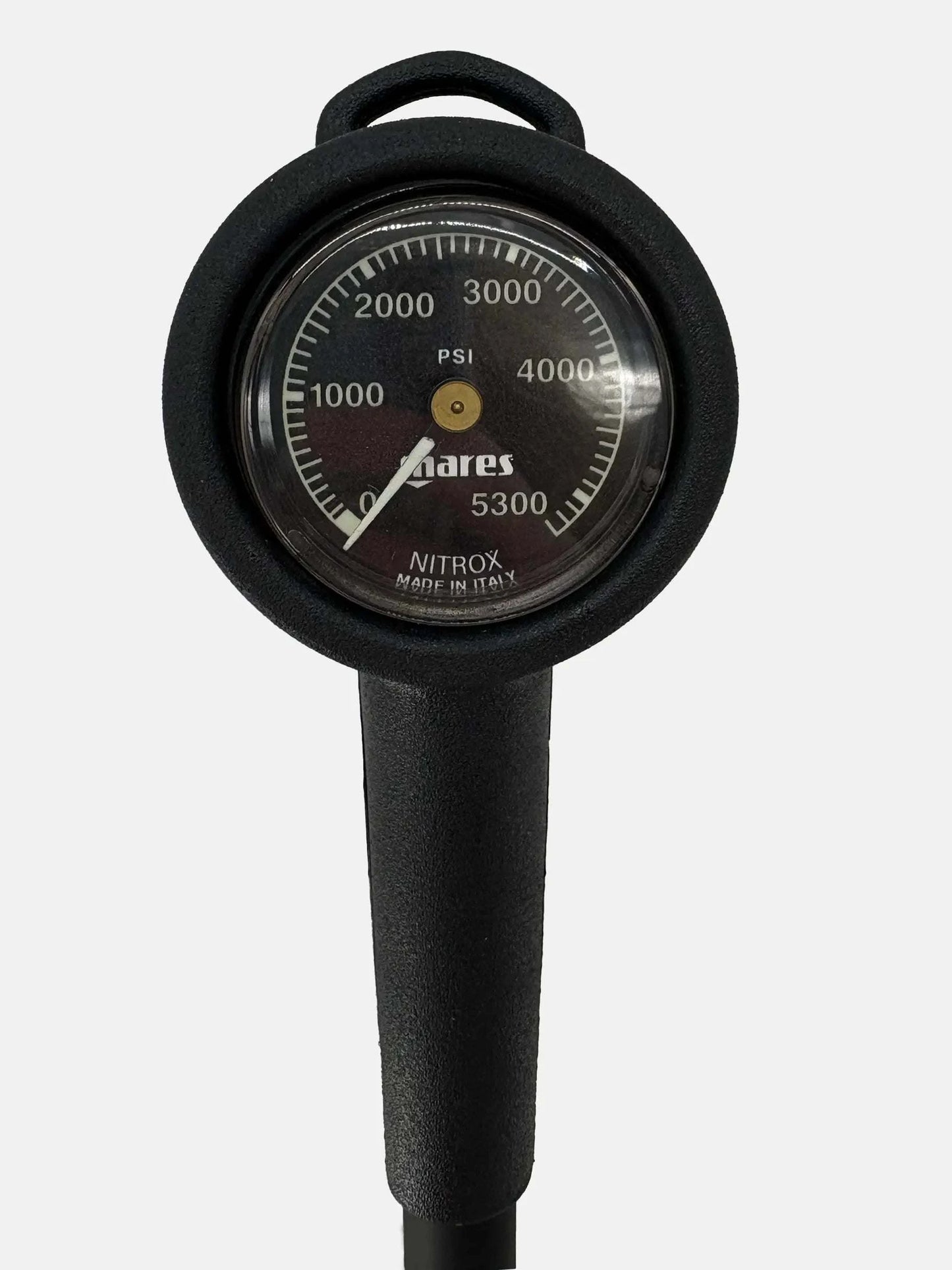 Mares Instrument Mission 1 Console professional diving pressure gauge with black casing and clear dial reading PSI up to 5300