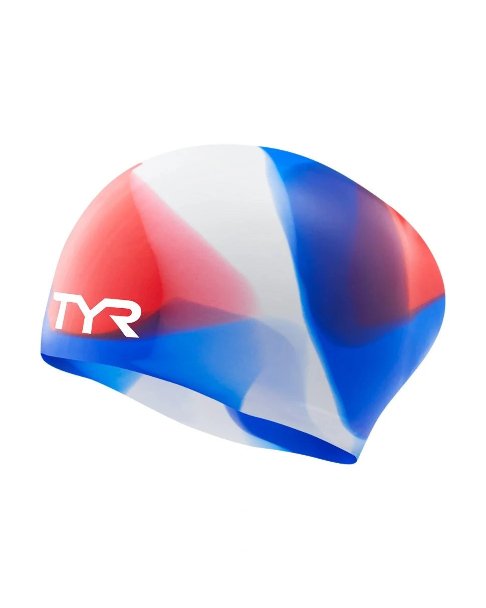 TYR YOUTH LONG HAIR SILICONE SWIM CAP - TIE DYETYR YOUTH LONG HAIR SILICONE SWIM CAP - TIE DYE
