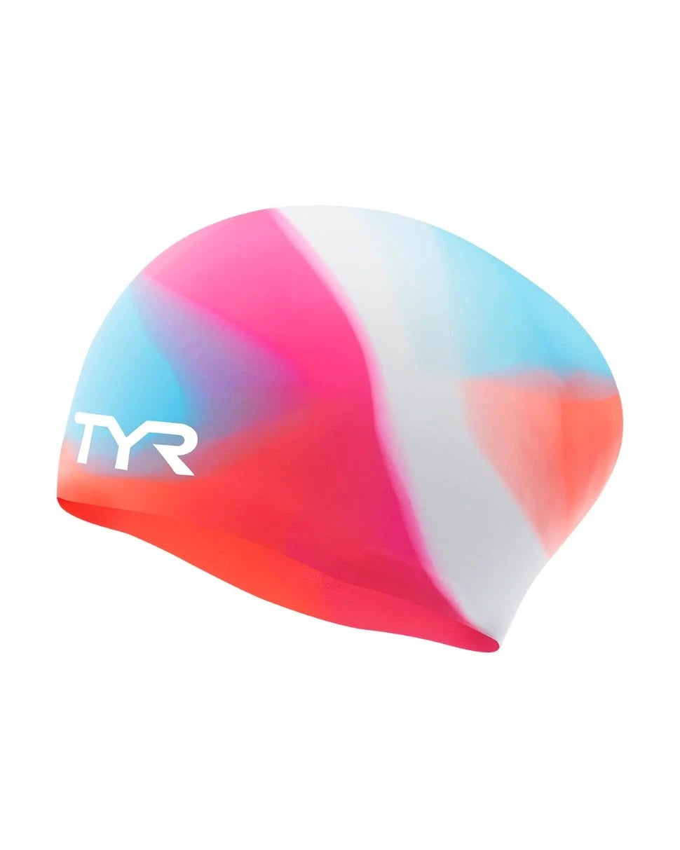 TYR YOUTH LONG HAIR SILICONE SWIM CAP - TIE DYETYR YOUTH LONG HAIR SILICONE SWIM CAP - TIE DYE