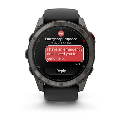 fēnix® 8 Pro – 51 mm, AMOLED — Sapphire, Carbon Gray DLC Titanium with Black/Pebble Gray Silicone Band alternate view