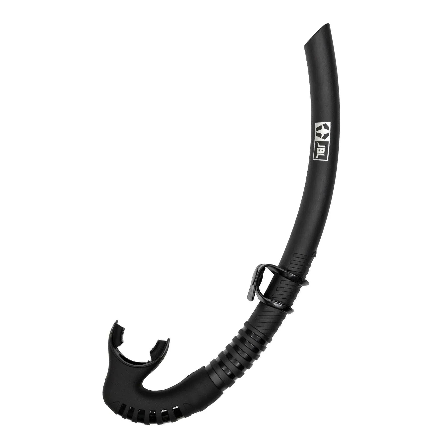 JBL J-Tube Snorkel black silicone single bore design for comfortable fit under mask strap