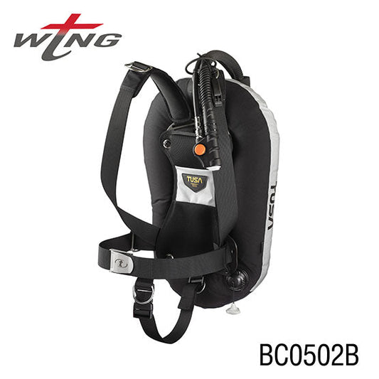 Tusa BC0502B T-wing BCD with aluminum backplate and donut bladder for scuba diving stability