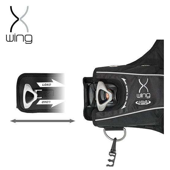 Tusa BCJ-8000C X-Wing rear inflation BCD with Independent Harness System and Ultimate Stabilizing Harness for divers