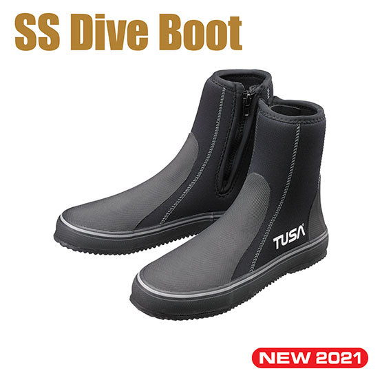 Tusa DB0107 SS Dive Boot 5mm neoprene with rubber sole and YKK zipper for water activities