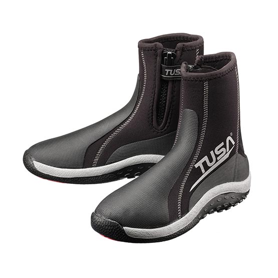 Tusa DB0109 5mm neoprene dive boot with injection molded super traction sole and secure zipper lock