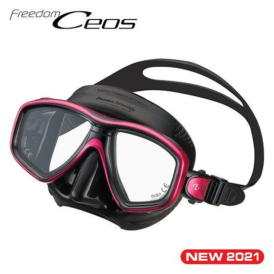 Tusa M-212 Freedom Ceos Mask black silicone low-profile two-window scuba diving mask