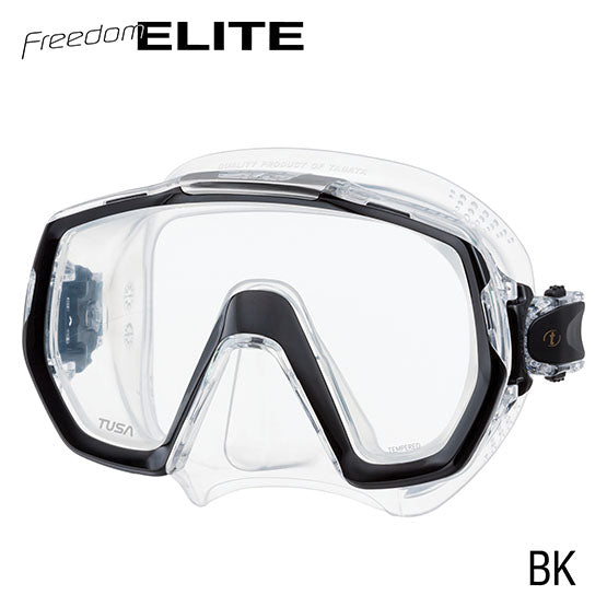 Tusa M1003 Freedom Elite diving mask with clear silicone and 180° rotational buckle system