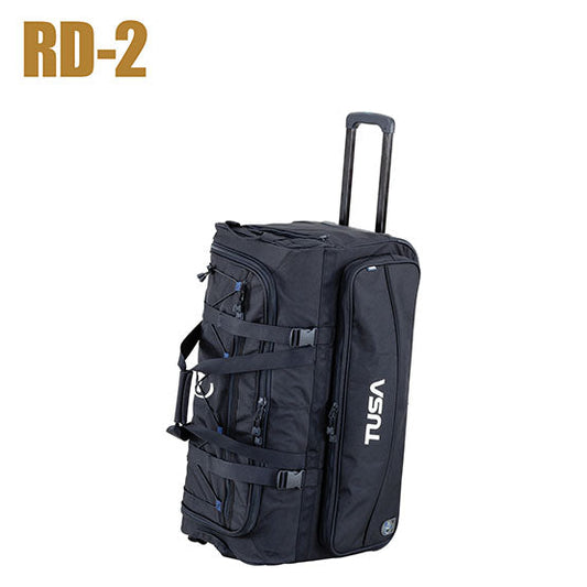 Tusa RD-2 Roller Duffel Bag with large compartments and heavy-duty wheels for diving gear transport