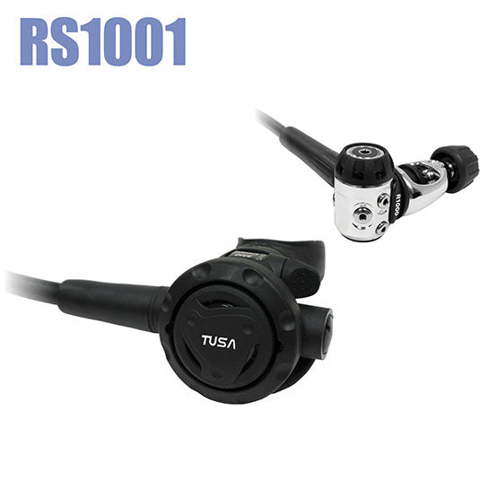 Tusa RS1001 Regulator with balanced diaphragm, cold water insulation, ortho-conscious mouthpiece, and venturi flow adjustment