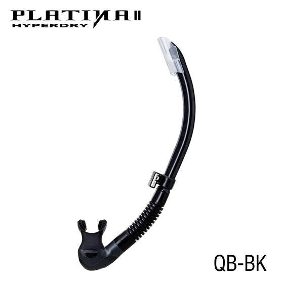 Tusa SP-170QB Platina II Hyperdry snorkel with black silicone and Hyperdry system features