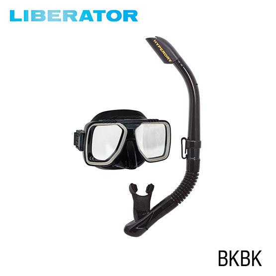 Tusa Sport UC-5019P Liberator adult dry snorkel combo with pure silicone mask and Hyperdry snorkel technology
