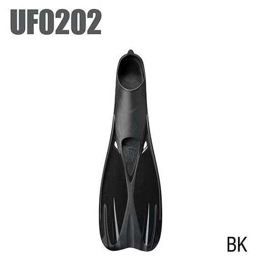 Tusa UF0202 Sport Fin black lightweight full foot fin with hydrofoil design and vented blade for travel and tropical use